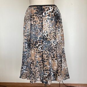 Very lightweight soft skirt, cotton/silk blend, leopard print 4P